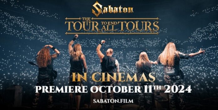Sabaton anuncia filme-concerto “Sabaton – The Tour To End All Tours” que chegará aos cinemas em outubro